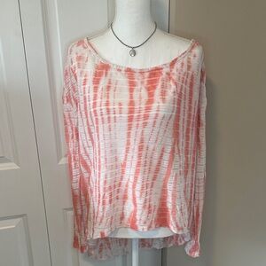 Guess LA Small Sheer Tye Dye Long Sleeve Top